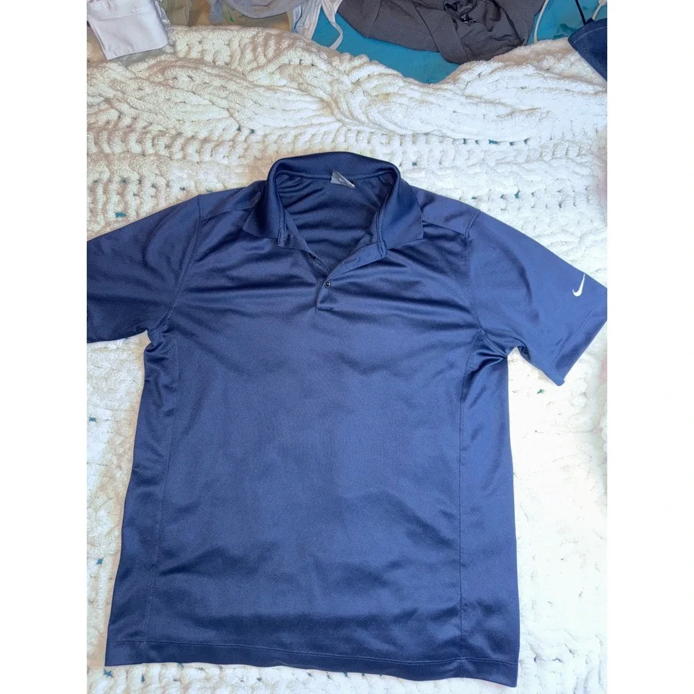 Nike Golf Mens Dri-FIT Polo Shirt Navy Blue Short Sleeve Size Large L